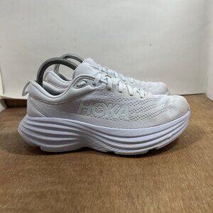 Hoka One One Bondi 8 Women’s Size 7.5 D Wide White Running Shoes
